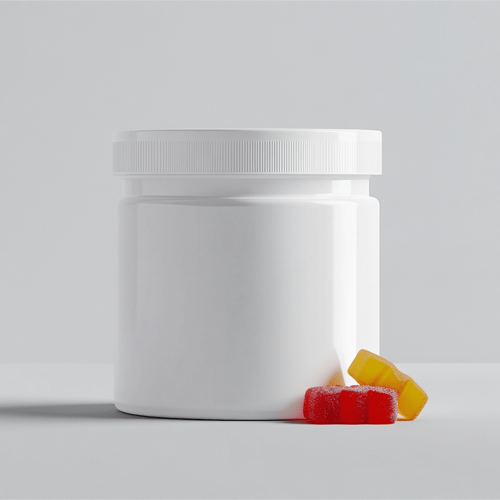 white label gummy jar